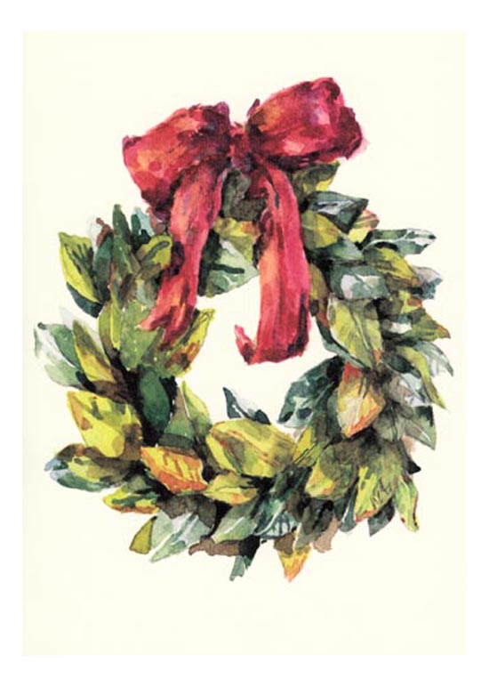 Magnolia Wreath Christmas Card